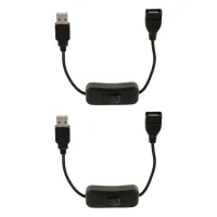 2X USB A Male To Female Extension Cable With Switch On / Off