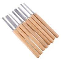 8PCs ไม้แกะสลักมีดกลึงสิ่วชุดเครื่องมือกลึงงานไม้ Gouge Skew Parting Spear Drop Ship