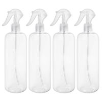 4pcs Empty Spray Bottle 500ml Multi-Purpose Clear Plastic Leak Proof Adjustable Sprayer for Gardening Home Cleaning Supplies Travel Size Bottles Conta