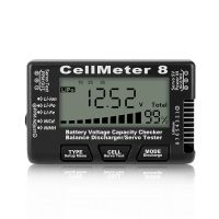 1 Piece RC Cellmeter 8 Digital Battery Capacity Checker for Li-Ion NiMH Nicd Cell Meter Black