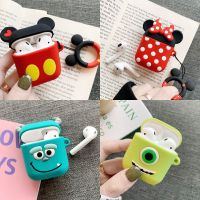 3d เคสซิลิโคนลายการ์ตูนมิกกี้มินนี่สำหรับ Airpods 1 2รุ่นบลูทูธไร้สาย