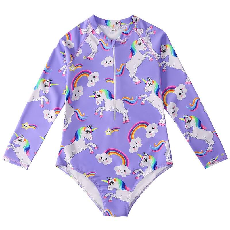 Floral Mermaid Toddler Baby Girl Swimwear Long Sleeve Infa Puket Stores