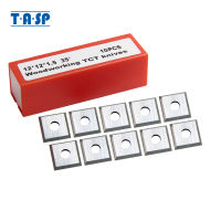 TASP 10Pcs 12Mm Square Straight Carbide Cutter Inserts 12*12*1.5Mm 4-Edges For Spiral Helical Planer Cutter Head