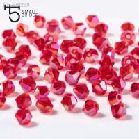 4mm Austrian Red Ab Crystal Bicones Glass Beads Women Diy Accessories for Jewelry Perles Faceted Spacer Beads Wholesale Z209