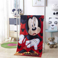 ผ้าเช็ดตัวผ้าฝ้ายดิสนีย์สำหรับเด็กรถการ์ตูน Mickey Mouse โฟรเซ่นสไปเดอร์แมนโซเฟียผ้าห่มผ้าเช็ดตัวชายหาดนุ่มเด็กผู้ชายเด็กผู้หญิง