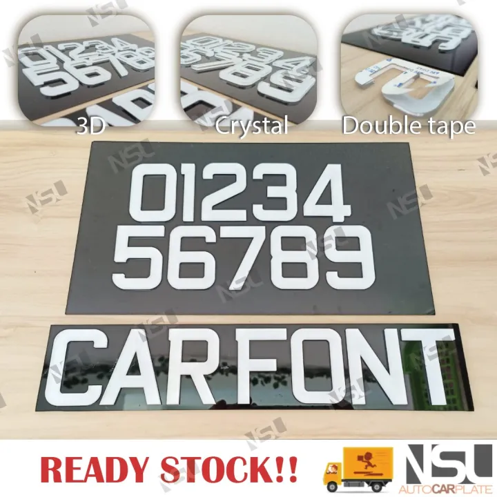 🔥READY STOCK🔥BUAT SIAP🔥Car Number Plate / Nombor Plate Kereta (WHITE ...