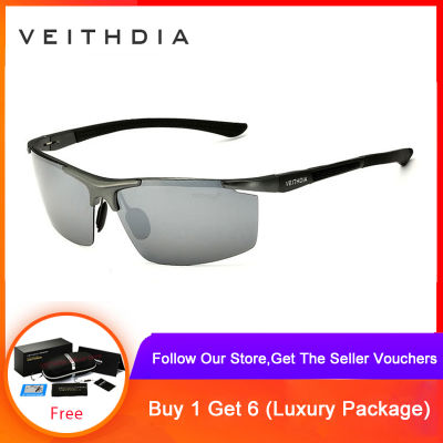 VEITHDIA แว่นกันแดด Polarized ผลิตจากวัสดุแมกนีเซียมอลูมิเนียม แว่นตากันแดด แว่นโพลาไรซ์ ผู้ชาย – 6588
