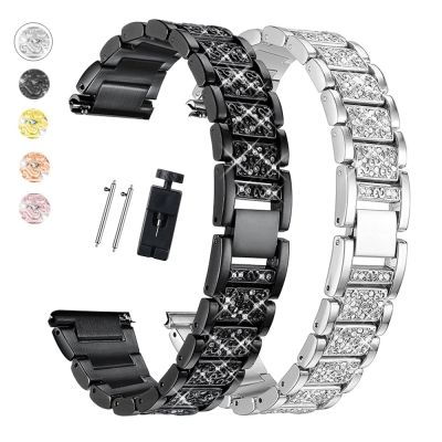 （A Decent035）สร้อยข้อมือ Diamant En Acier เติมออกซิเจน20มม. 22มม. สำหรับ Samsung Galaxy Watch 4 40 42มม. En Métal Pour Huawei Watch 3 Pro