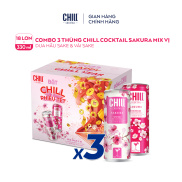BAO BÌ TẾT 2023 Combo 3 Thùng 6 lon Chill Cocktail Sakura mix vị Vải Sake
