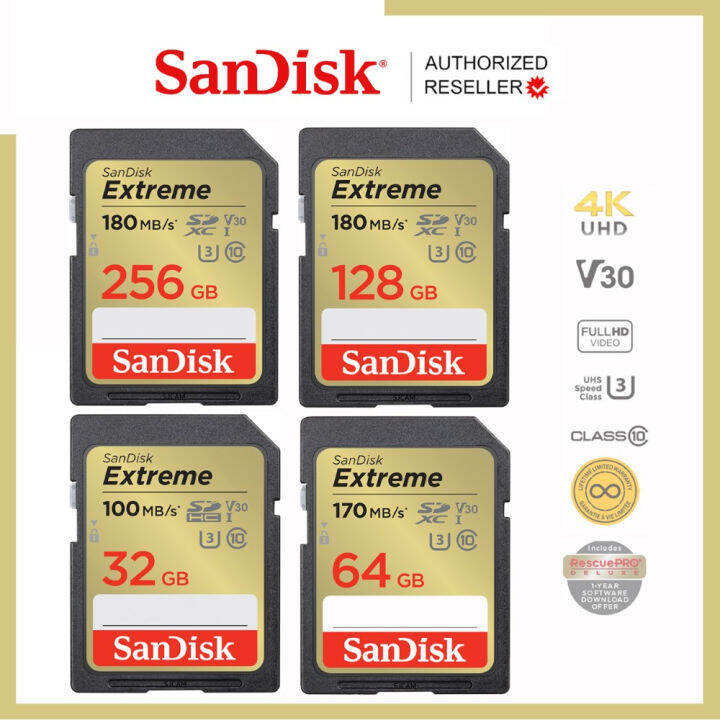 sandisk-extreme-sd-card-sdhc-sdxc-32gb-64gb-128gb-256gb-sdsdxvt-เมมโมรี่การ์ด-sdcard-แซนดิส-ประกัน-lifetime-synnex-sdsdxva-sdsdxvv