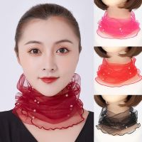 hjk❇™  Fashion Beaded Scarf Mesh Fake Collar Scarves Protection Female Accessories