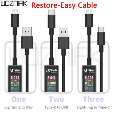 18ชนิด AV-Line อัจฉริยะตรวจจับการชาร์จสายข้อมูลสายชาร์จ USB โทรศัพท์มือถือแรงดันไฟฟ้าแบบเรียลไทม์และเครื่องทดสอบปัจจุบัน