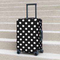 【LZ】▩☇♝  Polka Dot Imprimir Mala Capa Protetor de Viagem Preto e Branco Arte Moderna na Moda Útil Acessórios Bagagem