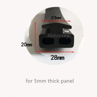 【LZ】❡۞℗  Rubber H Shape Sealing Strip Borda Engloser Shield for Frameless Glass Painel de Metal Board Preto 5mm Grosso