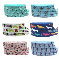 16mm Sea Lion Butterfly Print Animal Fold over Elastic Band Sewing Tape Handmade Crafts Accessories DIY Baby Headband Hair Ties Cleaning Tools