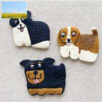 W04 DreamerHouse Cute Wool Felt Animal Coaster Dog Placemat Heat Insulation Absorbent Cartoon Style Photo Props