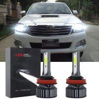 หลอดไฟ Led สีขาว6000K สำหรับ Toyota Hilux Vigo ปี2007-2013ชุดไฟหน้าด้านหน้าจำนวน2