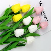 2PCS 34cm PU Tulip Artificial Flower Real Touch Artificial Bouquet Fake Flower for Wedding Decoration Flowers Home Garden Decor