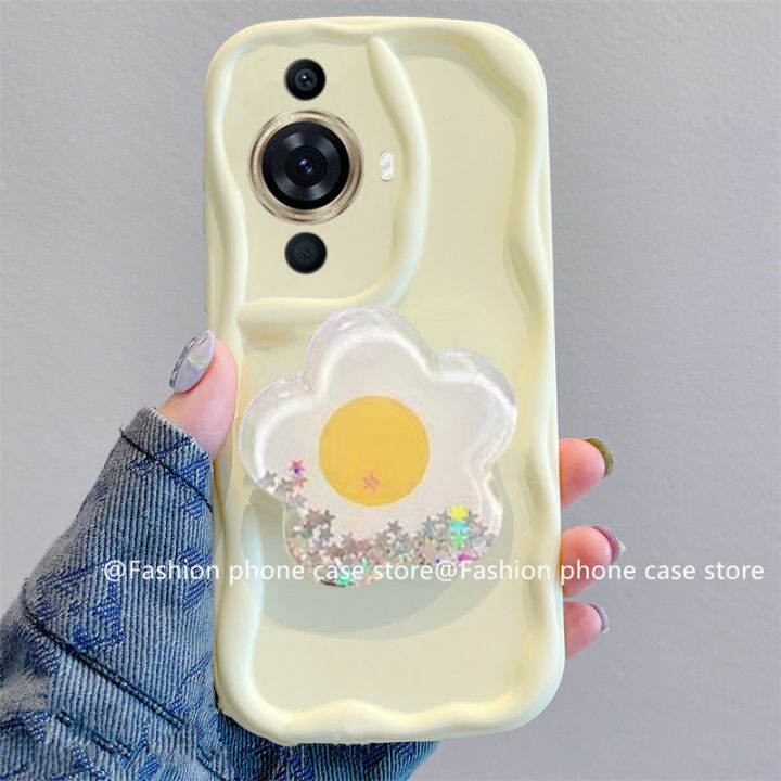 ปลอกอ่อน-phone-case-เคส-huawei-nova-11-pro-11i-y91-y71-y70-y90-nova-10-pro-nova-9-se-macaron-เคสโทรศัพท์สีมาพร้อมกับทรายดูดส่องแสงดอกไม้ยืนหลังซิลิโคนป้องกันเลนส์รวมทั้งหมด2023