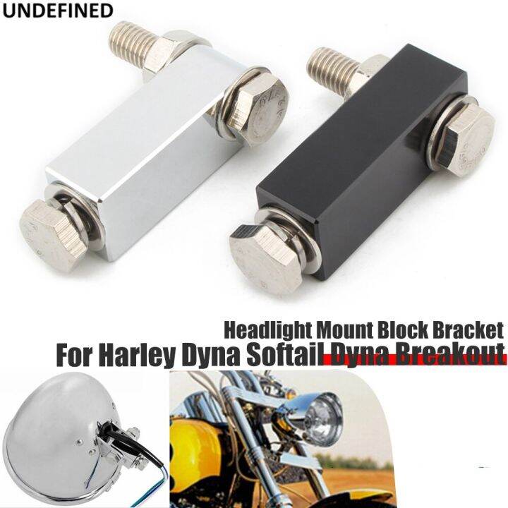 Universal Motorcycle Headlight Mount Block Extension Bracket CNC For
