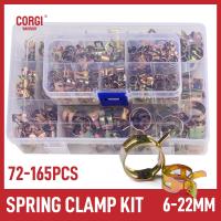 Spring Band Hose Clamp Kit 72-165 Pcs 6-22Mm Tube Water Pipe Fuel Line Silicone Vacuum Low Pressure Air Clip Clamps Assortment