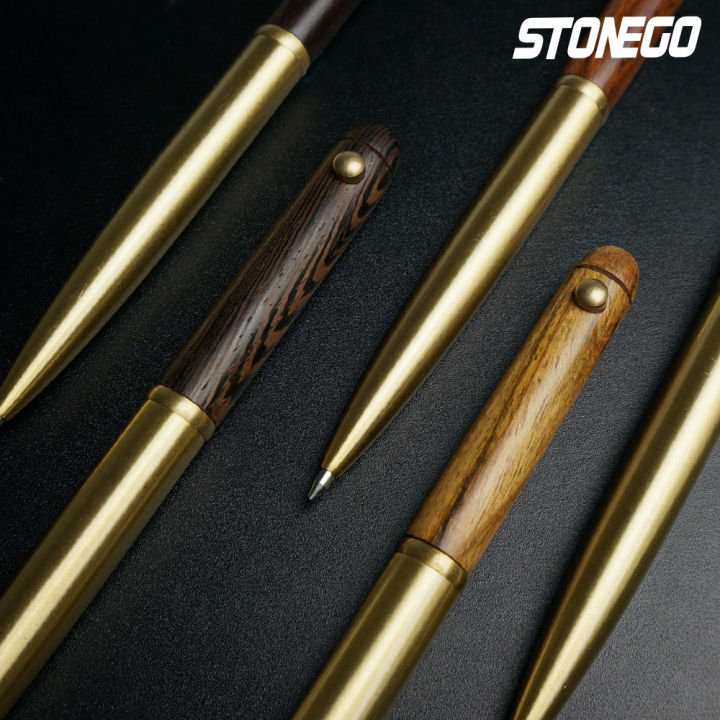 Fine Handcrafted Solid Brass & Wood Roller Ballpoint Pen Signature