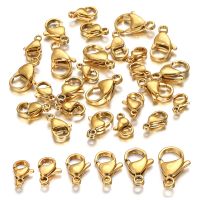 【YF】 Aço inoxidável banhado a ouro Fecho da lagosta Fechos Garra para Pulseira Colar Cadeia Fazer Jóias Descobertas Suprimentos 30Pcs Lot