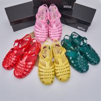 Summer 2023 New Melissas Womens Rome Sandals Fashion Ladies Flat Heel Jelly Shoes Adult Girls Casual Sandals