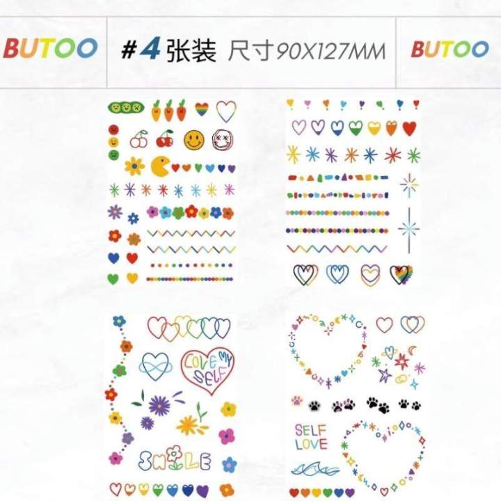 others-butoo-color-cute-tattoo-stickers-waterproof-finger-tattoo-stickers-small-size-color-english-set