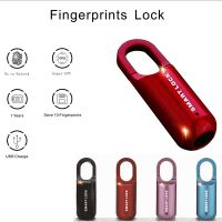 【CC】▼  Fingerprint Padlock Miniature Small Lock Anti-theft Luggage Cabinet Dormitory Security