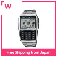 CASIO ที่เก็บข้อมูลที่เก็บข้อมูล Jam Tangan Digital DBC-32D-1A สายโลหะเงินของผู้ชาย