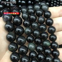 A Natural Black Obsidian Stone Beads Round Loose Beads For Jewelry Making DIY Charms Bracelets Accessories 15 4 6 8 10 12 mm