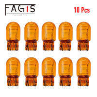 Fagis 10 Pcs T20 7440 7443 W21W W215W Natural Yellow Auto Halogen Tail ke Lights Car Driving Lamp Turn Signals Bulbs Amber