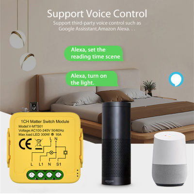 รีเลย์โมดูลสวิตช์อัจฉริยะแบบไร้สายจากร้านเป็ด1แก๊งชุดบ้าน16A ใช้ได้กับ Smartthings Alexa Homeprhl