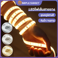 SS.ไฟเส้น led สองแถว ไฟประดับตกแต่ง ไฟเส้น ไฟเส้นled 220v กันน้ำ ไฟสายยาง led แสงวอร์มไวท์/แสงขาว/แสงเป็นกลาง พร้อมปลั๊ก