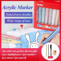 Leto Acrylic Marker Permanent Art Paint Marker Pen For DIY Ceramic Rock Glass Porcelain Mug Wood Fabric Canvas Painting Supplies