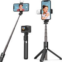 ๑ Selfie Stick Tripod with Fill Light Phone Tripod Stand with Wireless Remote Control 360°Rotation for Smart Phone Gopro.