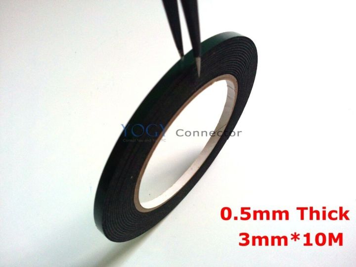 3mm~10mm *10M*0.5mm Thickness Black Double Sided Adhesive Sponge Foam Tape Gasket for Cellphone Tablet Repair dust proof Adhesives  Tape