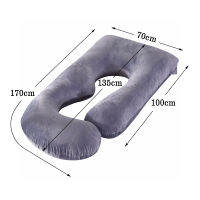 หมอนตั้งครรภ์ขนาดใหญ่ U Shaped Full Body Maternity Pillows พร้อมปลอกกำมะหยี่แบบถอดได้หมอนรองนอนตั้งครรภ์ Support Cushion