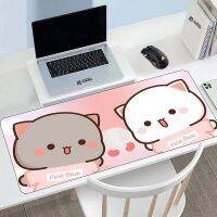 น่ารักพีช Moxie แมวและ Goma แผ่นรองเมาส์ขนาดใหญ่โต๊ะเกม Anime Pad พรม Kawaii Xxl อุปกรณ์เกมพีซี แผ่นรองเมาส์