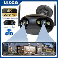 LLSEE ICSEE กล้องวงจรปิดไร้สาย wifi กลางแจ้งกล้องรักษาความปลอดภัย IP กลางแจ้ง 5X ซูม 8MP 4K เลนส์คู่ 180 °มุมกว้าง Night Vision IP66 กันน้ำปลุกอัจฉริยะ