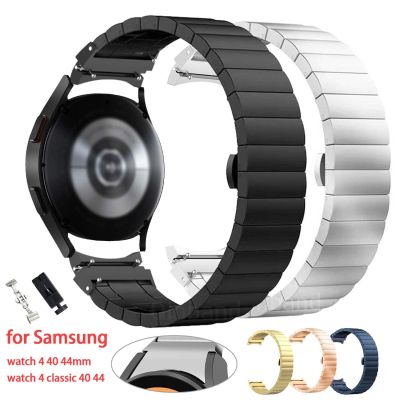 （A creative）ไม่มีช่องว่างสายโลหะสำหรับ Samsung Galaxy Watch 4คลาสสิก46มม. 42มม. 44มม. 40มม. สร้อยข้อมือสแตนเลสนาฬิกา4สายอุปกรณ์เสริม