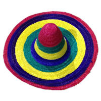 Men Women Halloween Christmas Carnival Thanksgiving Party Hat Mexican Style Outdoor Wide Brim Gift Straw Hats Colorful Edges