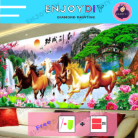 พร้อมส่ง ครอสติสคริสตัล ม้้าน้ำตก ขนาด 50 x 120 CM ติดทั้งภาพ เม็ดกลม diy 5d diamond painting