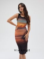 V I A A N N E - Night Dress มินิ เดรสผ้ายืด ลายพิมพ์