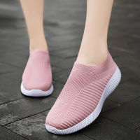 Women Knit Sneakers Breathable Slip on Casual Sports Shoes Lightweight Comfortable Loafers Flats Tennis Walking Gym Shoes Women