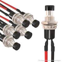 【hot】☄❃┋  APIELE 6Pcs Momentary Push 7mm SPST 1A 250V 2 Pin NO with 200mm Pre-soldered (Black/Red)