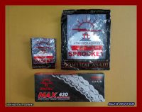 HONDA MSX125 GROM125 year 2014-2021 RACING FRONT (12T) &amp; REAR (28T) SPROCKET &amp; CHAIN "JOMTHAI" SET (420 106L) #สเตอร์หน้า12ฟัน #สเตอร์หลัง28ฟัน #โซ่