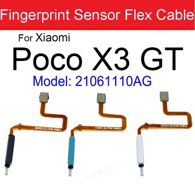 Kabel Fleksibel Sensor Sidik Jari Sentuh untuk Xiaomi Poco X3 GT X3GT untuk Redmi 9T Pita Kunci Rumah Sidik Jari dengan Bagian Tombol Daya
