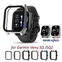 hengilcevwf494 Hard PC Case Tempered Glass Screen Protector Protective Cover for Garmin Venu Sq 2 Music Sq2